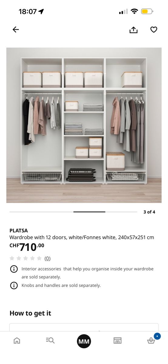 Ikea Armadi: Ikea PLATSA wardrobe 240cm wide  – Usato da Schlieren venduto da mel_sn7c 3