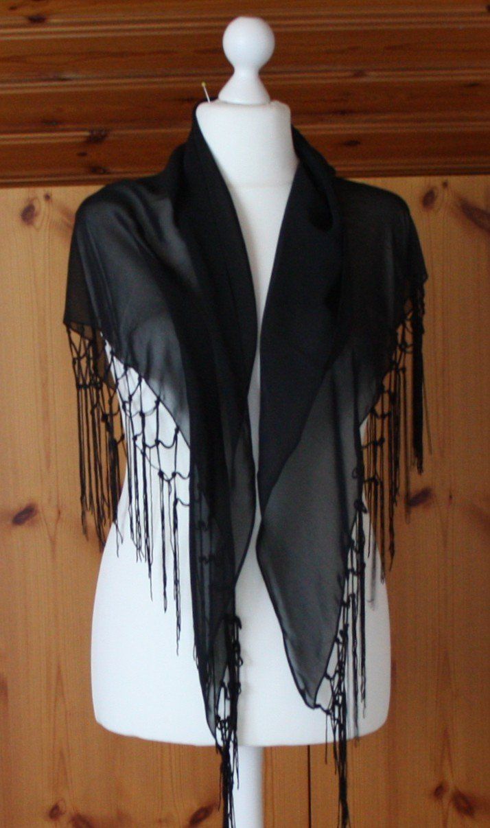 Foulard & Sciarpe: Schultertuch Bauchtanztuch schwarz – Usato da Flüelen venduto da Diversicum-Vintage