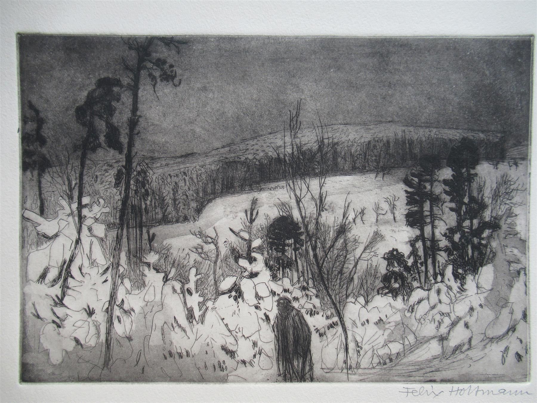 Foto & Immagini: Felix HOFFMANN Original- Radierung Waldrand – Usato da Adliswil venduto da buch_und_kunst 4
