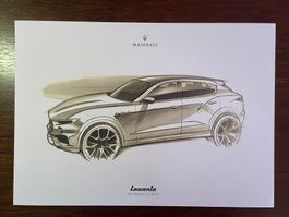 Maserati Levante 2016 Design Skizzendrucke / Showroom Press