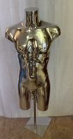 Herren Torso Schaufensterpuppe Chrom auf Ständer