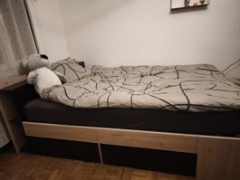 Lit 140x200 avec tiroir, matelas et sommier