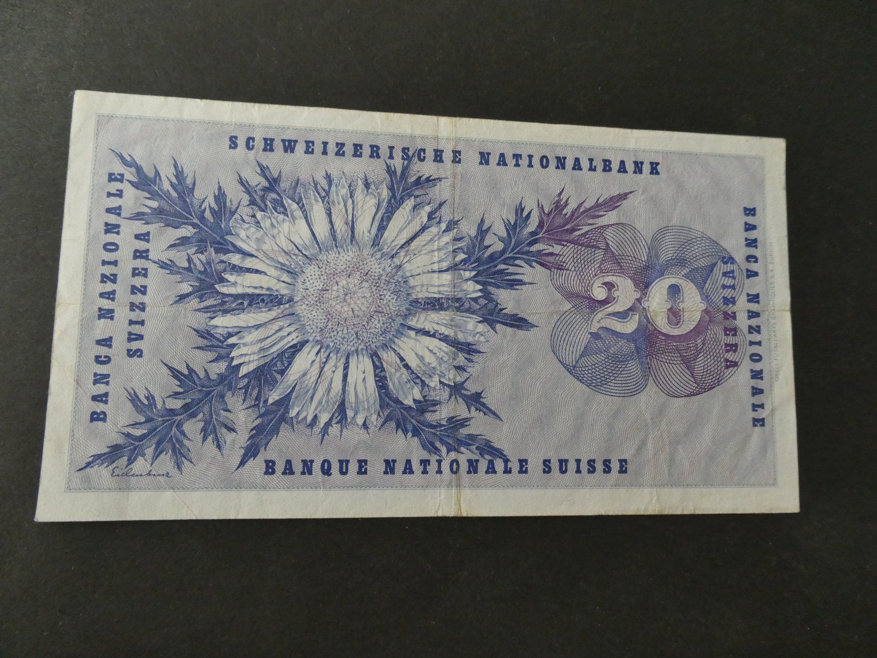 Banconote: Schweiz 1974, 20 Franken – Usato da Hinterforst venduto da Rohusri 1