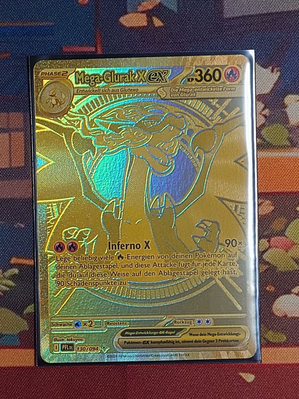 Glurak EX Full Art Gold Rare - PFL130 DE Top Zustand! (Neu (gemäss ...