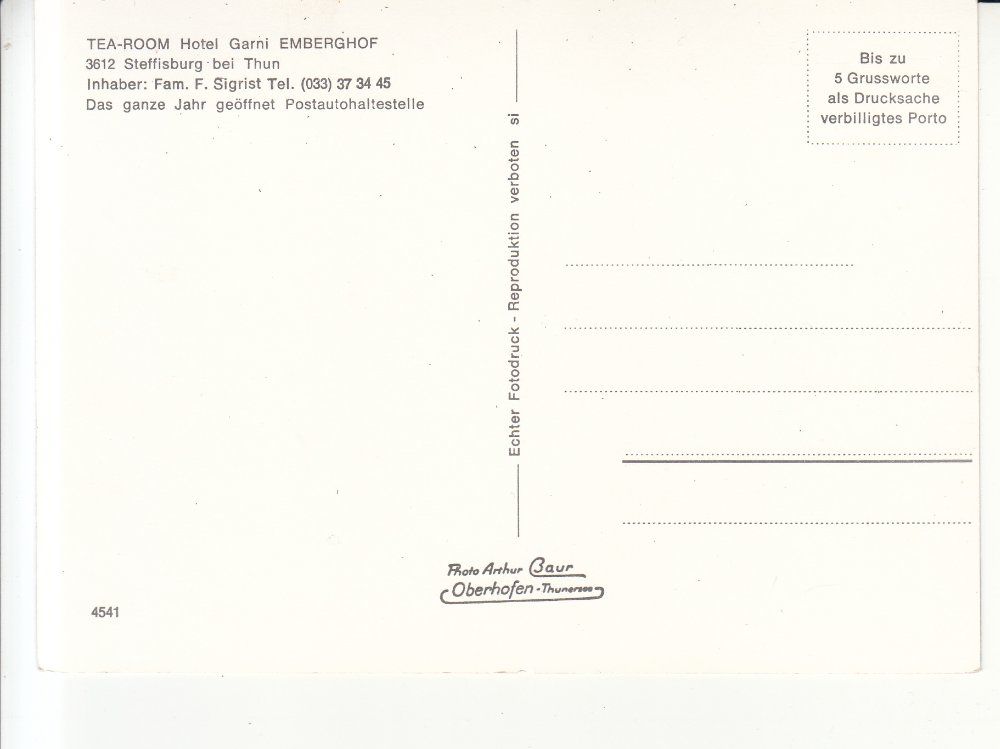 Ansichtskarten: Steffisburg Emberghof ca. 1960 – Gebraucht aus Bürglen TG von StampGraf 1