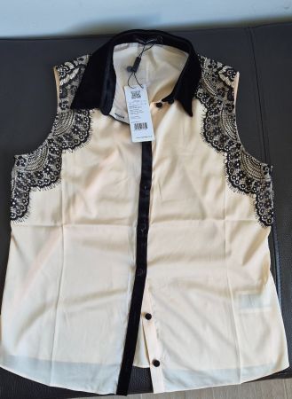 Isabel Garcia Damenbluse XL neu mit Etikett creme schwarz