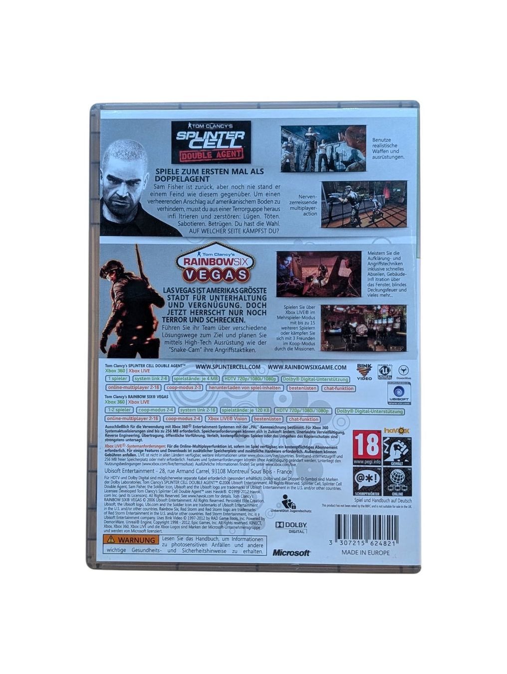 Microsoft Giochi: Splinter Cell: Double Agent & Rainbow Six Vegas Xbox 360 – Usato da Domat/Ems venduto da IsseldorsShop 1