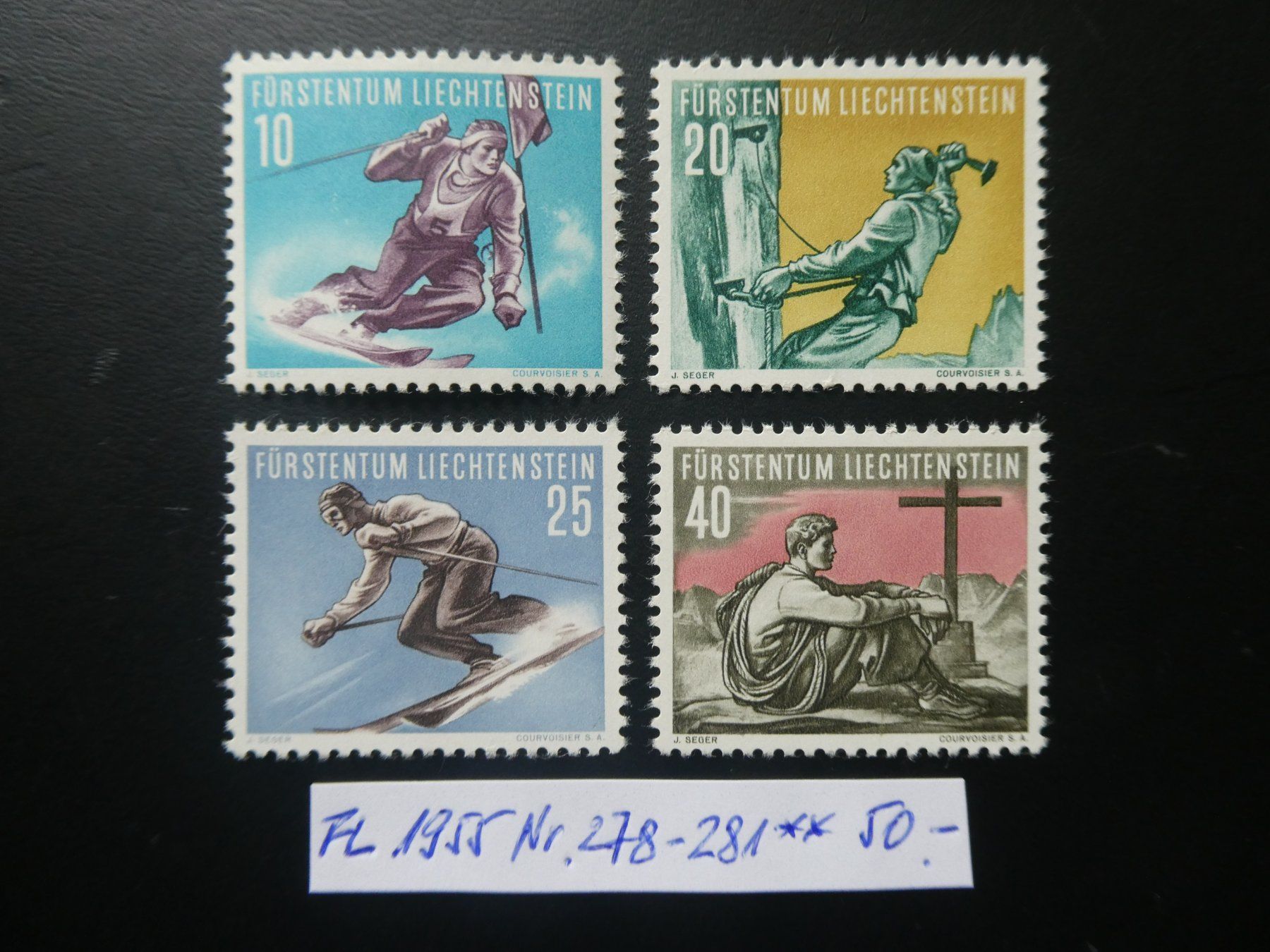 Alle Briefmarken: FL 1955 Nr. 278-281 postfrisch ** – Gebraucht aus Lausen von Herbamare01