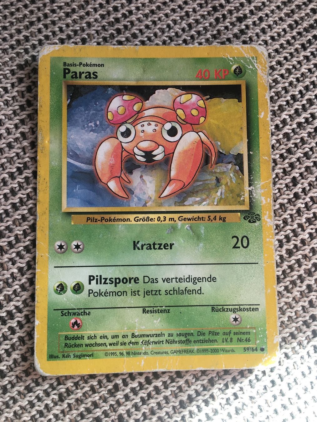 Pokémon Carte collezionabili: Paras #59 (DE) (1995) – Usato da Neuchâtel venduto da Tradeboi
