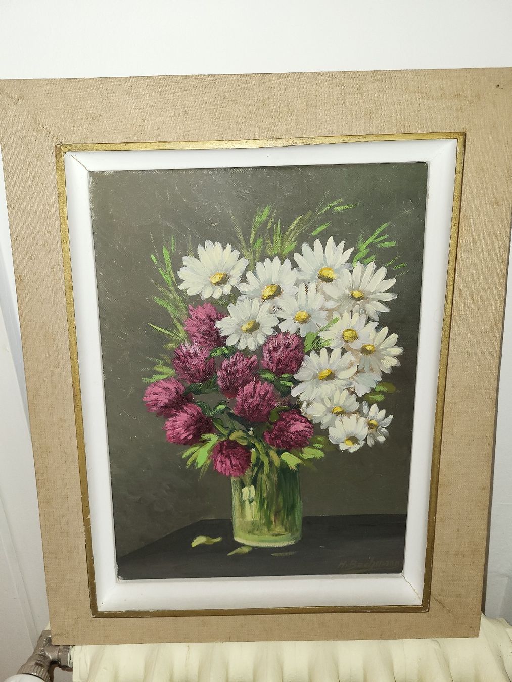 Dipinti: Blumenstillleben Gemälde, signiert, H.Bachmann – Usato da Allschwil venduto da Uhrenbinz