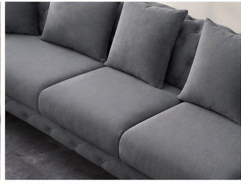 Divani: Sofa Wohnlandschaft U-Form Samt Grau AB LAGER – Nuovo e nell'imballaggio originale da Kreuzlingen venduto da DealBlitz 2
