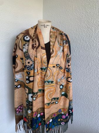 Neuware Klimt Schal Fourlard Lebensbaum Viskose 70 x 180 cm