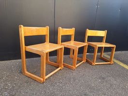 3 Kinder-Stühle Holzstühle Vintage 60er Jahre