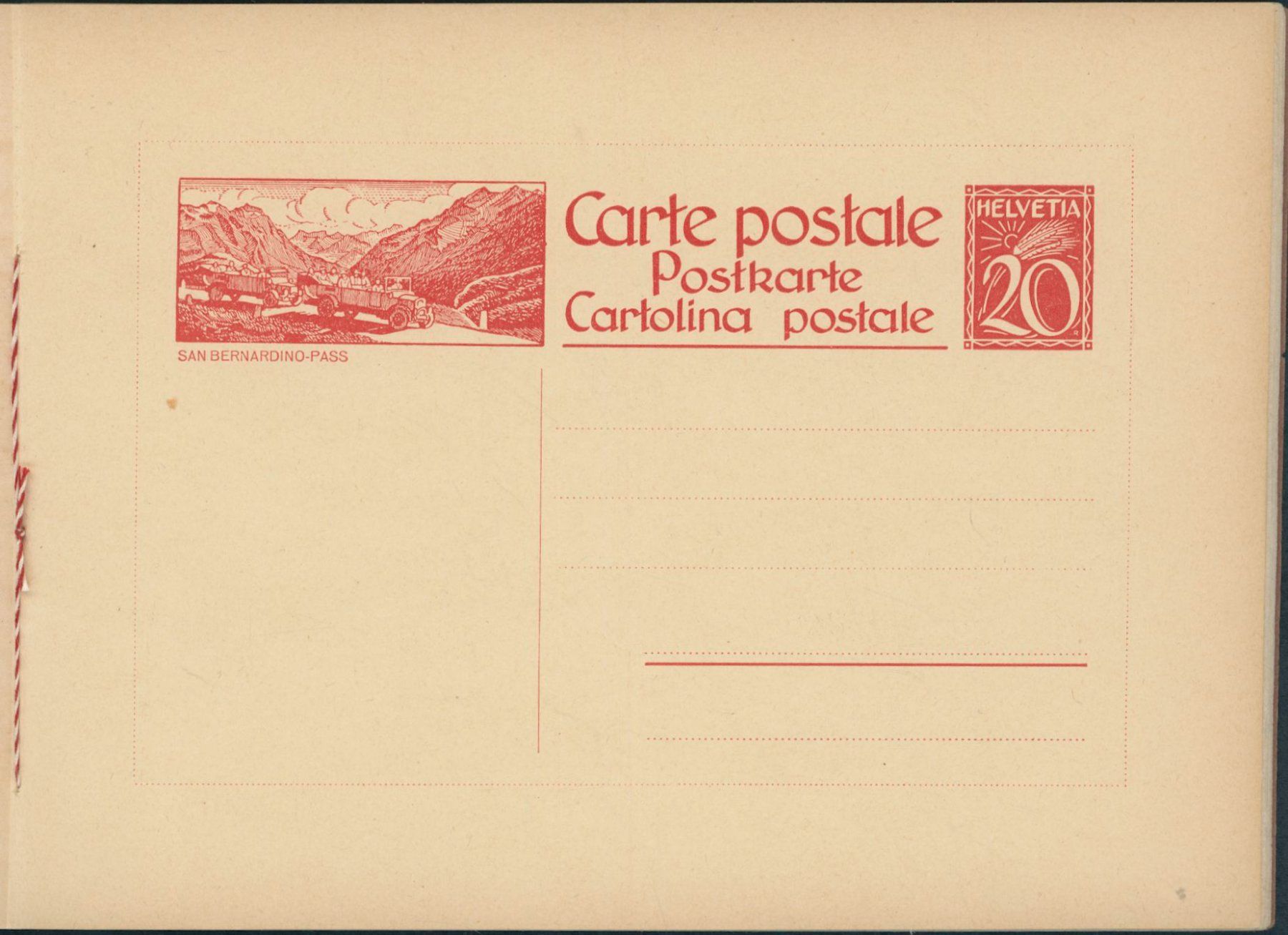 Alle Briefmarken: 1924 - Ganzsache - Geschenkheft - Bildpostkarte – Neu (gemäss Beschreibung) aus Schindellegi von leecollect 2