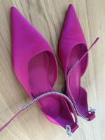 Mango Pink Satin Heels with Rhinestone Straps, Size 37
