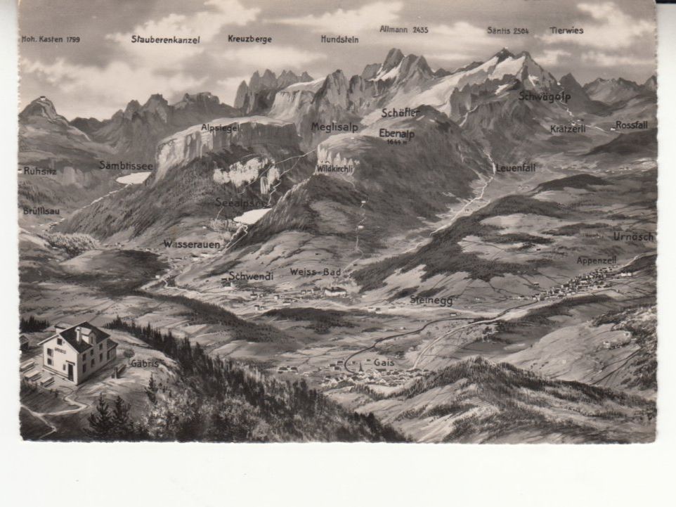 Cartoline postali: Alpstein ca. 1950 – Usato da Bürglen TG venduto da StampGraf