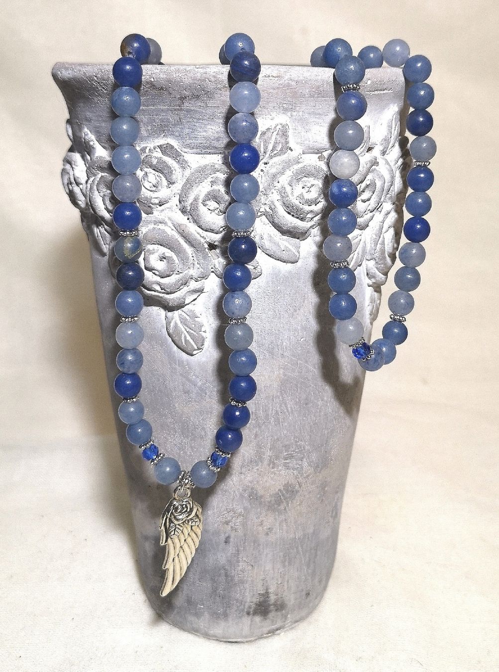 Bracciali & Braccialetti: 108 Mala Angelit Perlen Armk. - Spendenaktion – Nuovo (secondo la descrizione) da Unterkulm venduto da Nachtigall 3