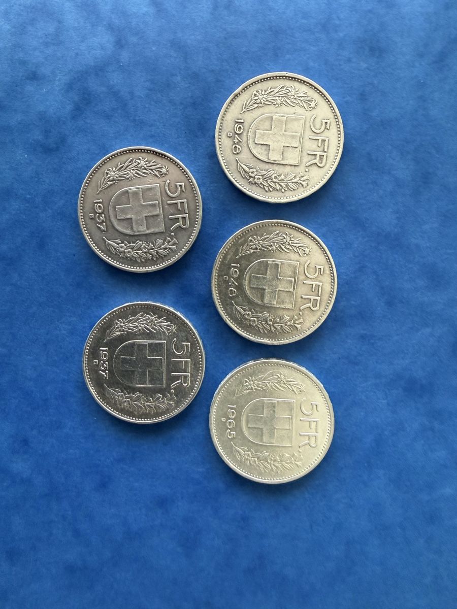 Tutti le monete: 5fr x 5 pieces argent – Usato da Chene-Bougeries venduto da EugeneG