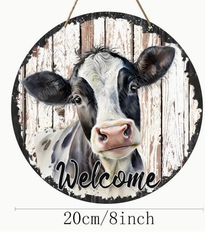 Insegne: Welcome Schild mit Kuh (Holz) – Nuovo e nell'imballaggio originale da Langenbruck venduto da Gumsi 1