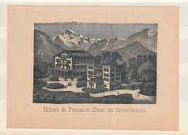 Xilographie Interlaken Hotel Ober