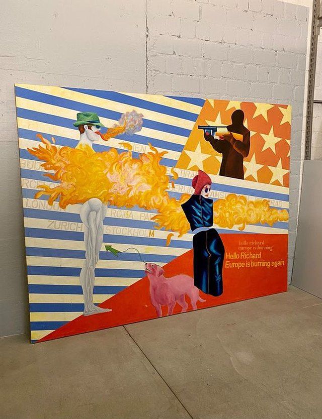 Dipinti: Grande toile Pop Art 70's – Usato da Montreux venduto da LeVintage33 4
