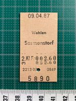 Altes Billett Wohlen - Sarmenstorf (Ex-Bahnstation), 1987