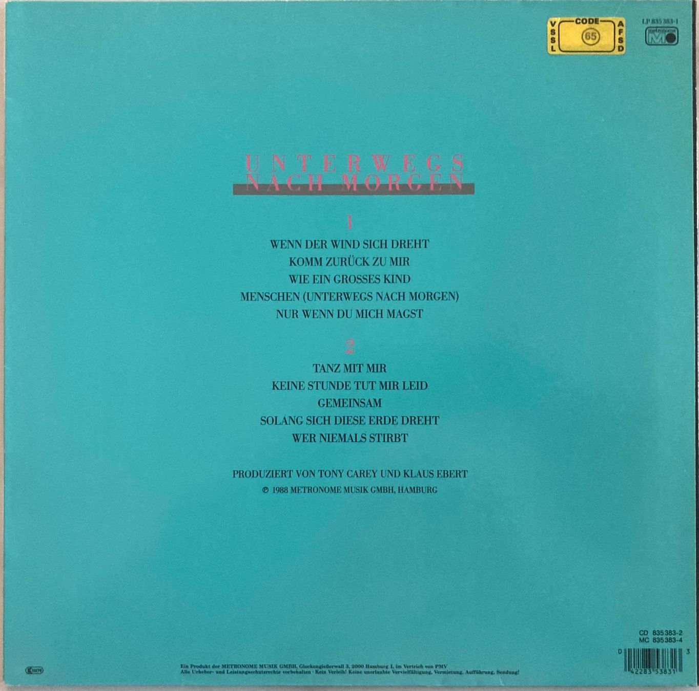 Schallplatten: MILVA - UNTERWEGS NACH MORGEN – Gebraucht aus Poliez-Pittet von Newtown-Records 1