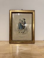 Lithographie Paar im Tracht Canton d'Argover Zustand gut