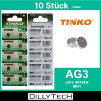 Tinko AG3/LR41/SR41SW/SR41 Knopfzellenbatterie - 10 Stk.