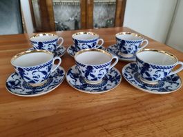 Lomonosov Porzellan 6 Teetassen Russland 