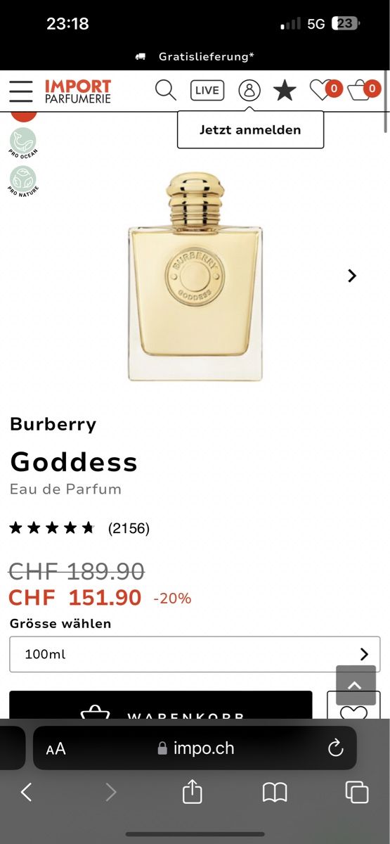 Burberry Profumi & Eau de Toilette: Burberry Goddess EDP 100ml - Neu & OVP – Nuovo e nell'imballaggio originale da Schaffhausen venduto da tin_j7t6