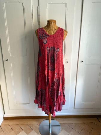 Hippie Goa Kleid beerenfarben gemustert