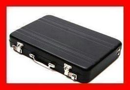Mini Aktenkoffer Visitenkarten SCHWARZ Suitcase Büro Office