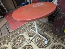 Runder Esstisch, Rot, Vintage Stil - Durchmesser 75 cm