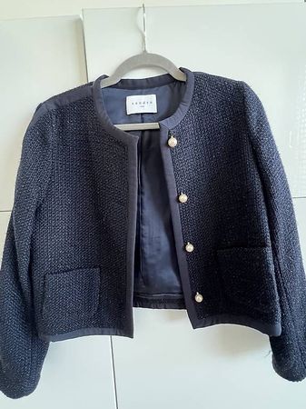 Sandro Paris Tweed Jacke, Grösse 36, Perlenknöpfe