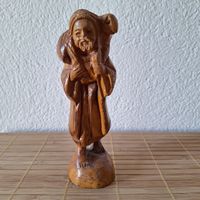 Versand möglich. Geschnitzte Figur Holz, Hirt, Schaf