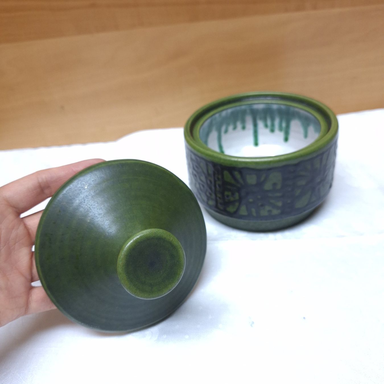 Sucriers: Hübsche Vintage Deckeldose, grün – D'occasion à Winterthur par Goldpipau 4
