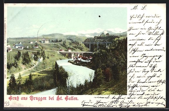 Ansichtskarten: Bruggen, Generalansicht mit Eisenbahnbr – Gebraucht aus Berlin von bartko-reher