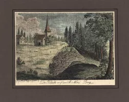 St. Moritz Kapelle Kupferstich sehr selten