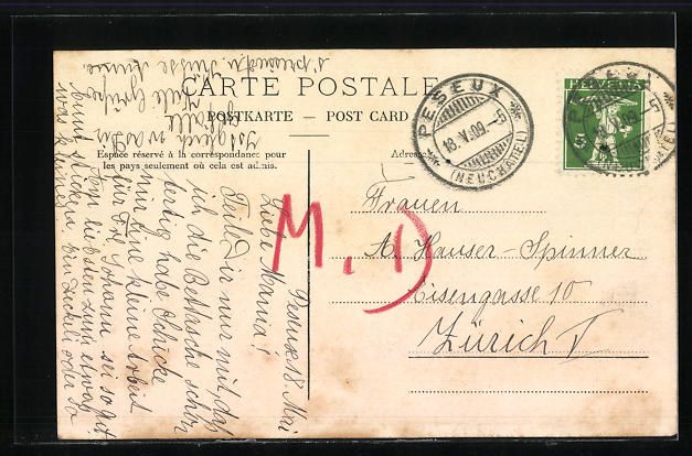 Cartoline postali: AK Peseux, Le Chateau, 1909 – Usato da Berlin venduto da bartko-reher 1