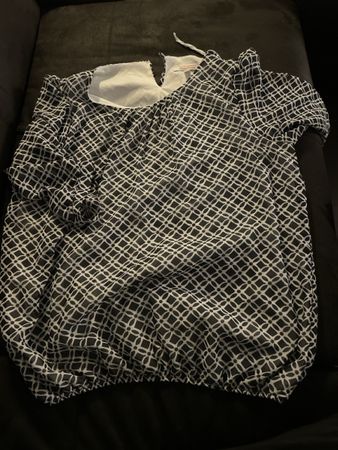 Clockhouse Bluse Gr. 44 schwarz weiss Muster luftig
