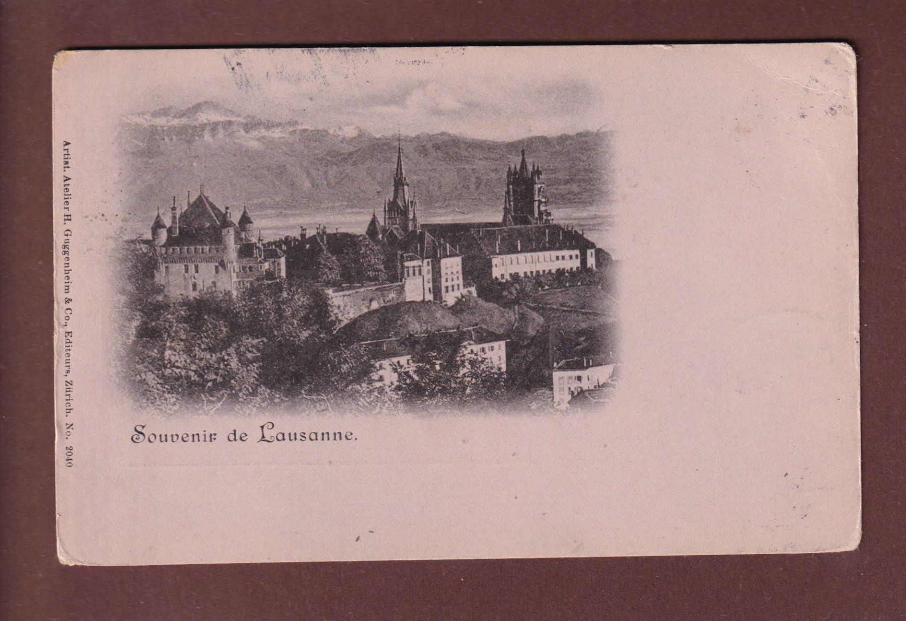 Ansichtskarten: LAUSANNE - Château et Cathédrale - 1900 – Gebraucht aus Pully von nicecards