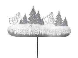 Stecker “Frohe Weihnachten” silber Schild