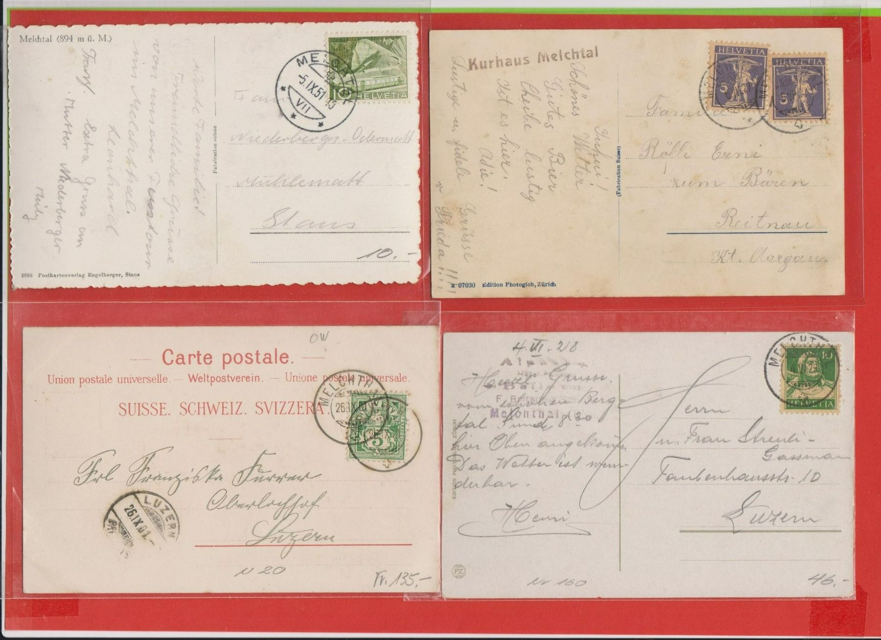 Cartoline postali: Melchtal  -  Lot von 23 alten Ansichtskarten ab 1900 – Usato da Vitznau venduto da Ropaku 1