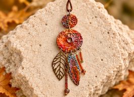 Pièce unique “ feuilles, perles et Autumn “