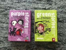 purple stories - green stories