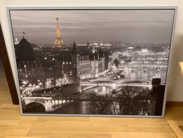 Grosses Bild Paris mit Eiffelturm