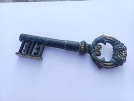 Dekorativer Schlüssel Korkenzieher Messing Ornamentale Form