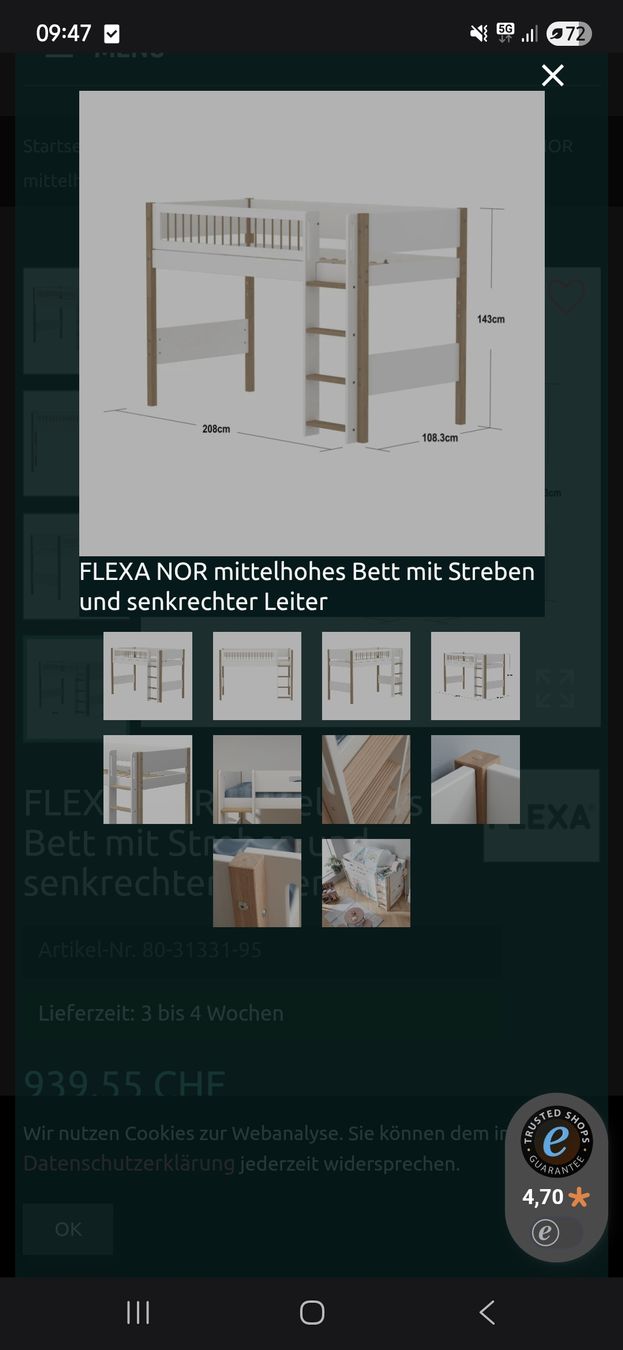 Flexa Letti: Flexa NOR Mittelhochbett – Nuovo (secondo la descrizione) da Samstagern venduto da Helennn 1