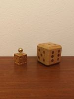 2x vintage Holz Würfel Briefbeschwerer Cube Paperweight
